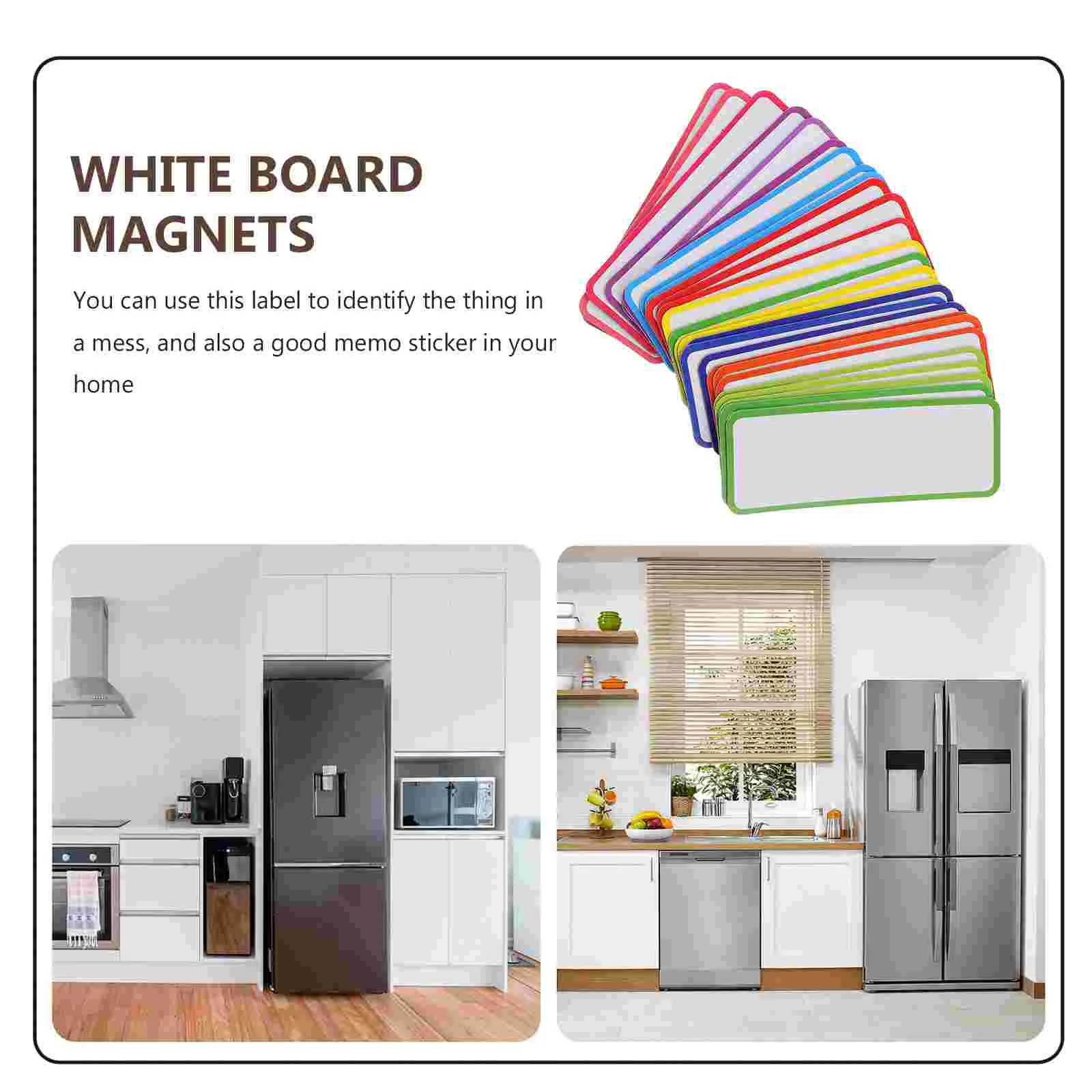 27Pcs Magnet Labels Writable Magnets Erasable Various Magnetic Strips Whiteboard Stickers Dry Erase Marker 8x3cm