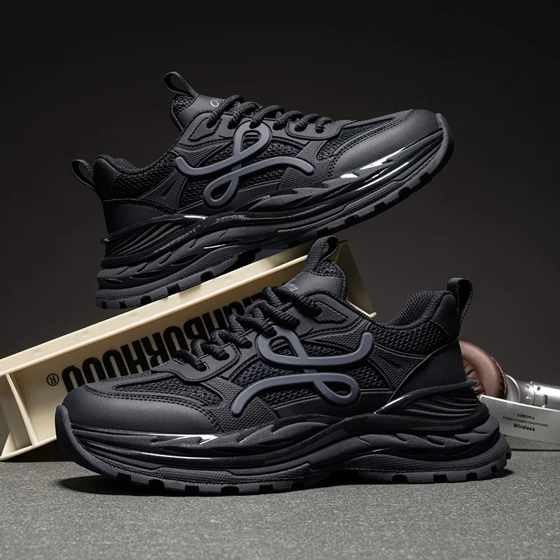 

Autumn New Shoes for Men Casual Sport Shoes Youth Fashion Chunky Sneakers Street Cool Thick-soled Athletic Shoes