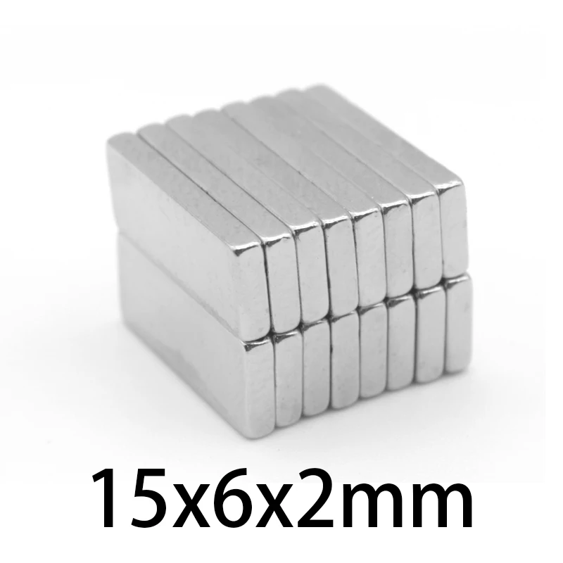 30-300pcs strong magnet super powerful Permanent permanent rectangle magnet 15x6x2mm Neodymium magnet small Block 15*6*2mm