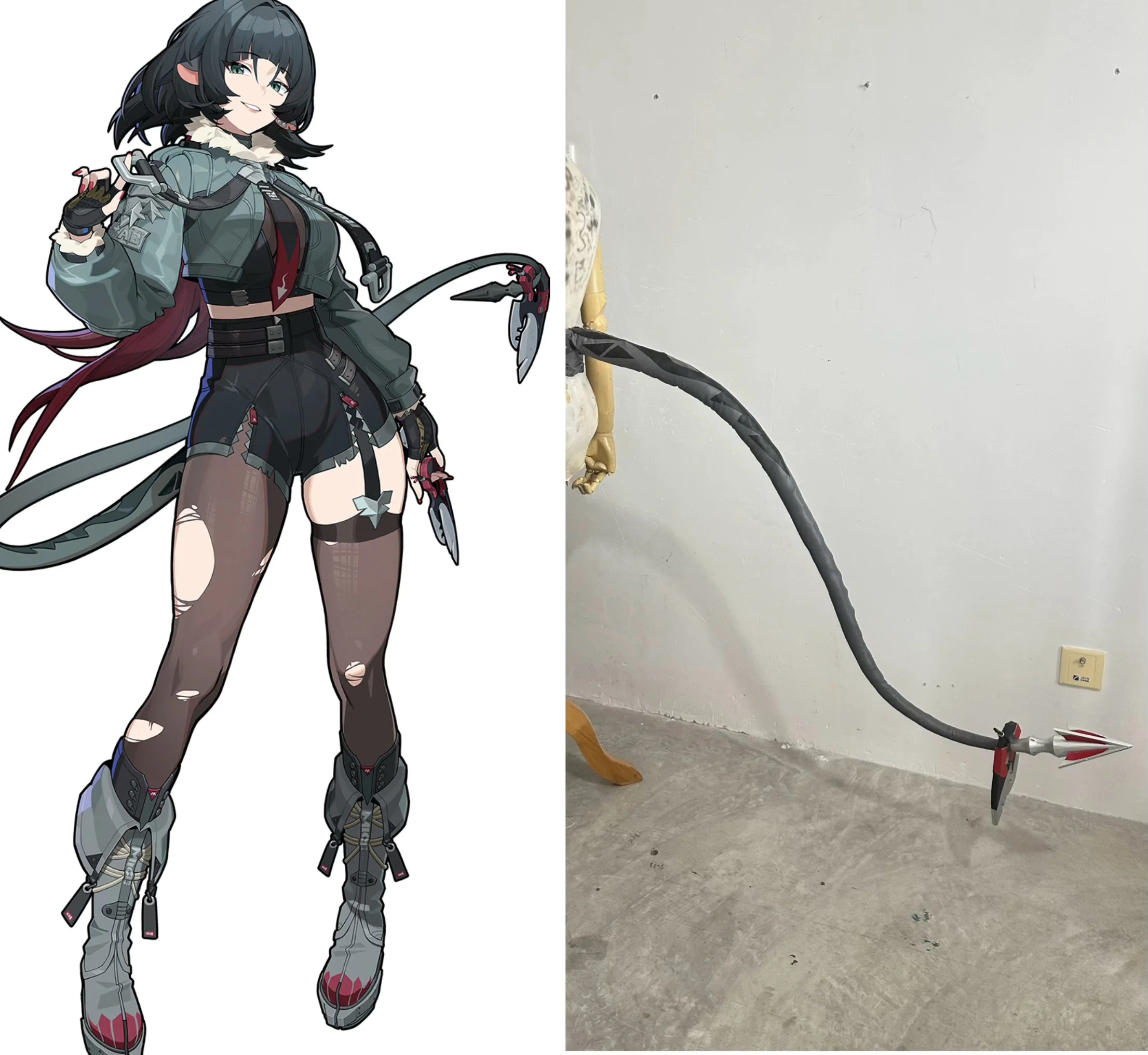 

Zenless Zone Zero Jane Doe Tail Ears COS Prop UDM Accessories Handmade