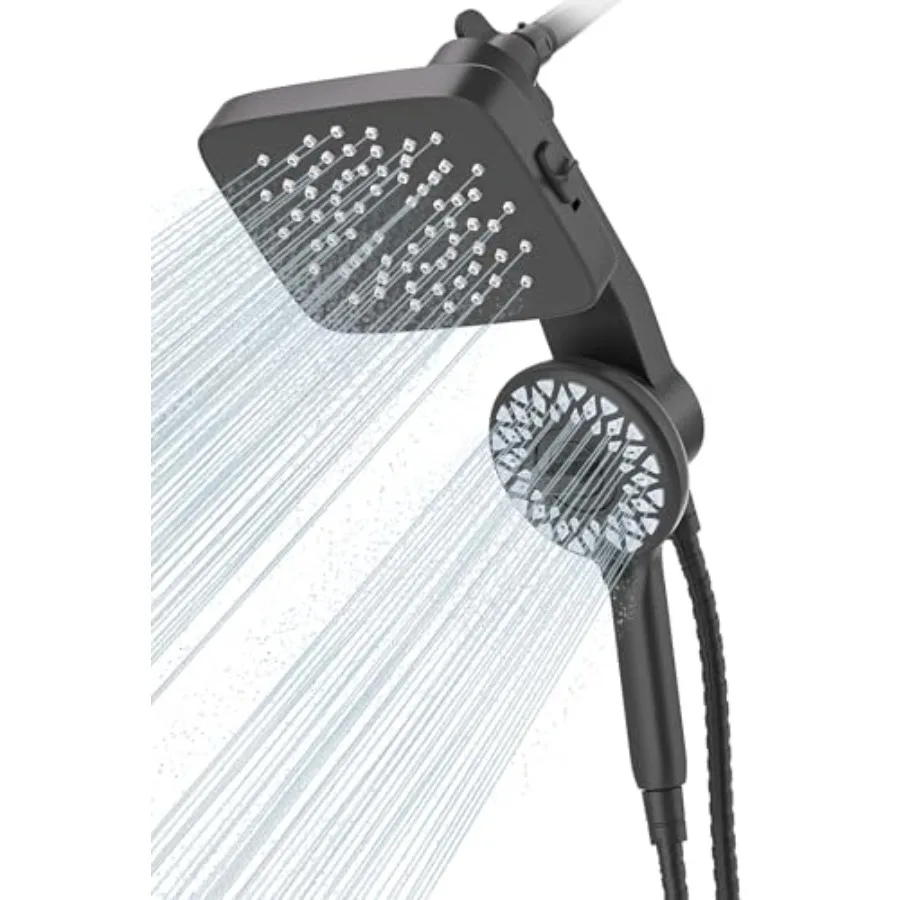 

Dual Shower Head with Magnetic Handheld, High Pressure Rain Shower Combo 2-in-1 Fixed and Detachable, Multiple Spray Modes, Bui