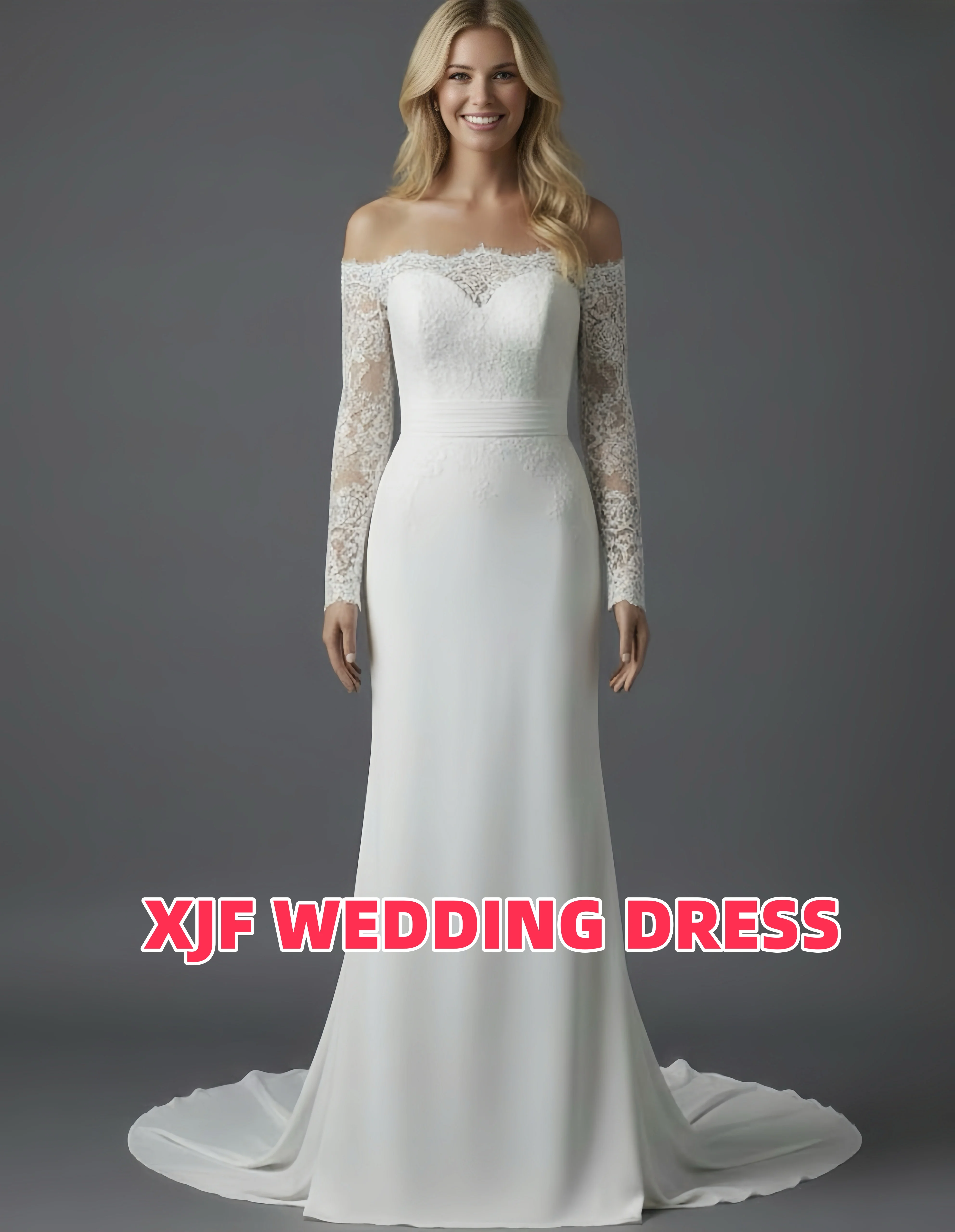 Vestido de novia sencillo y elegante personalizado sin tirantes de manga larga A-LINE vestido de novia de satén vestidos de novia