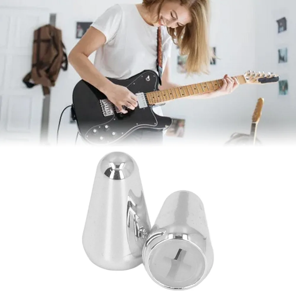 2pcs 3 Way/5 Way Switch Guitar Pickup Switch Caps Silver/Gold/Black Brass Shell Toggle Switch Knob Tip PP Plastic Core