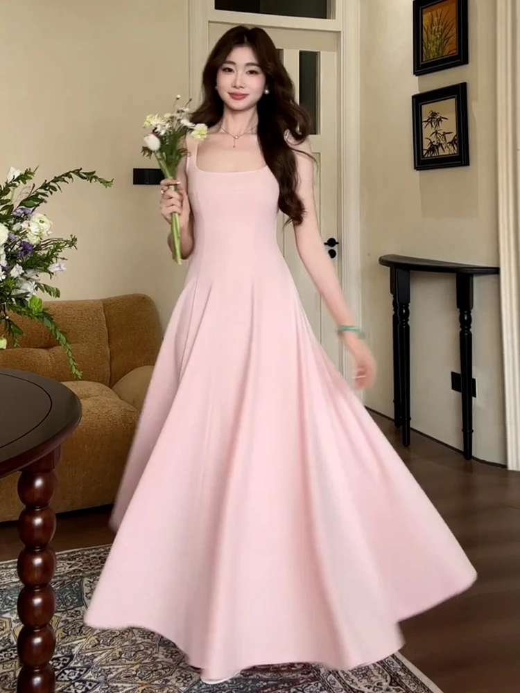 Ele a-ligne longue Dr femmes été Svel taille couchée robe français Sle décontracté Ci Walk Touring Cam