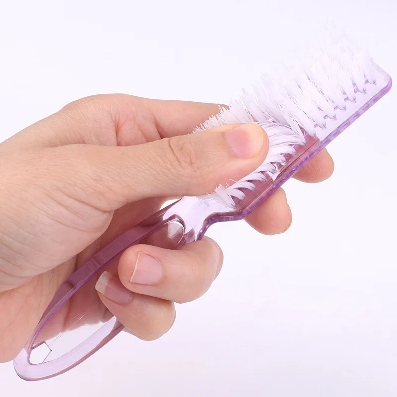 10 Stück Nagelpflegegeräte mit langem Griff: Nagelbürste mit quadratischem Kopf, Staubentfernungsbürste, Nagelstaubreinigungsbürste, Schuhbürste. – Detail 2