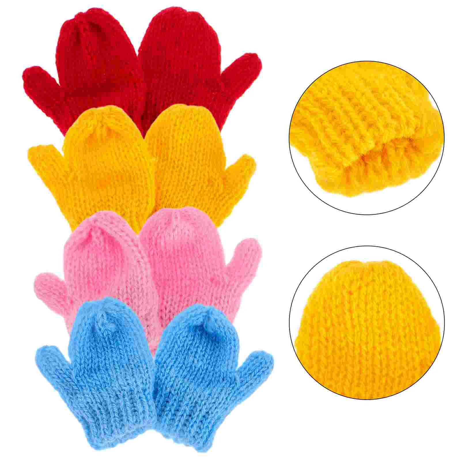 8 Pcs Gloves Clothing Small Woven for DIY Craft Decorations Dollhouse Tree Ornaments Mini Knitting Korean Version