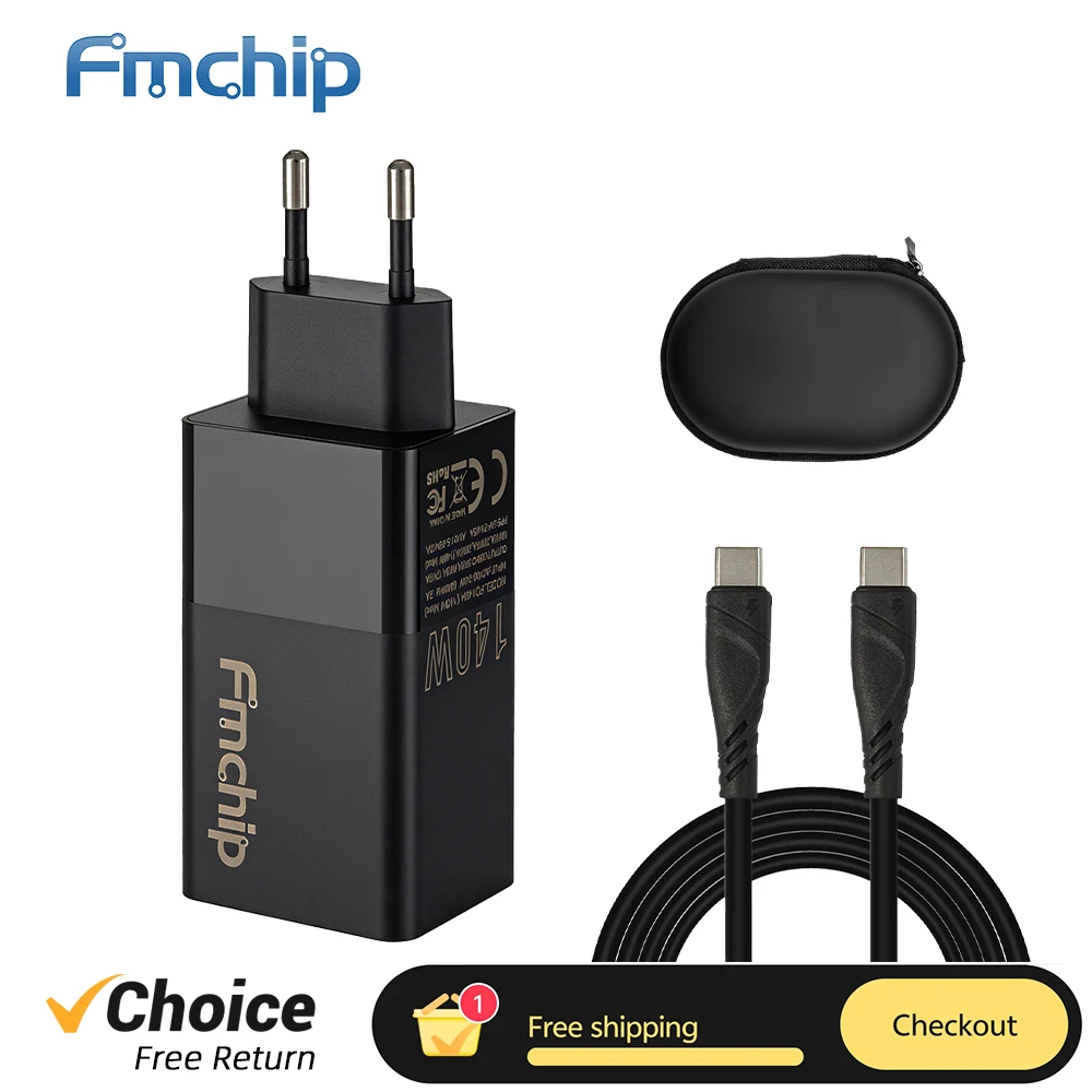 FMchip 140W Charger PD3.2 EPR Type‑C 28V 5A Mini Pocket Sized USB-C Fast Charging Adapter for T90B Laptop