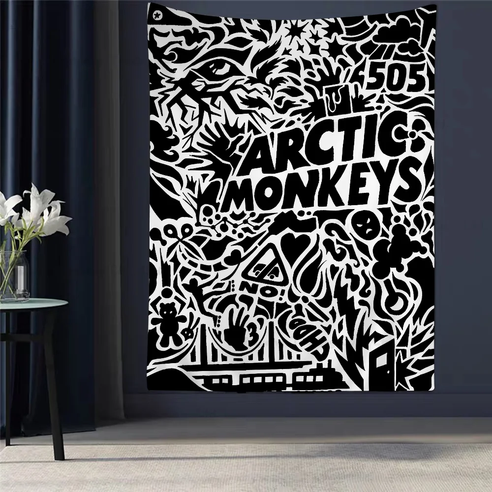 Arctic Monkeys Anime Tapestry Hippie Flower Wall Carpets Dorm Decor Cheap Hippie Wall Hanging