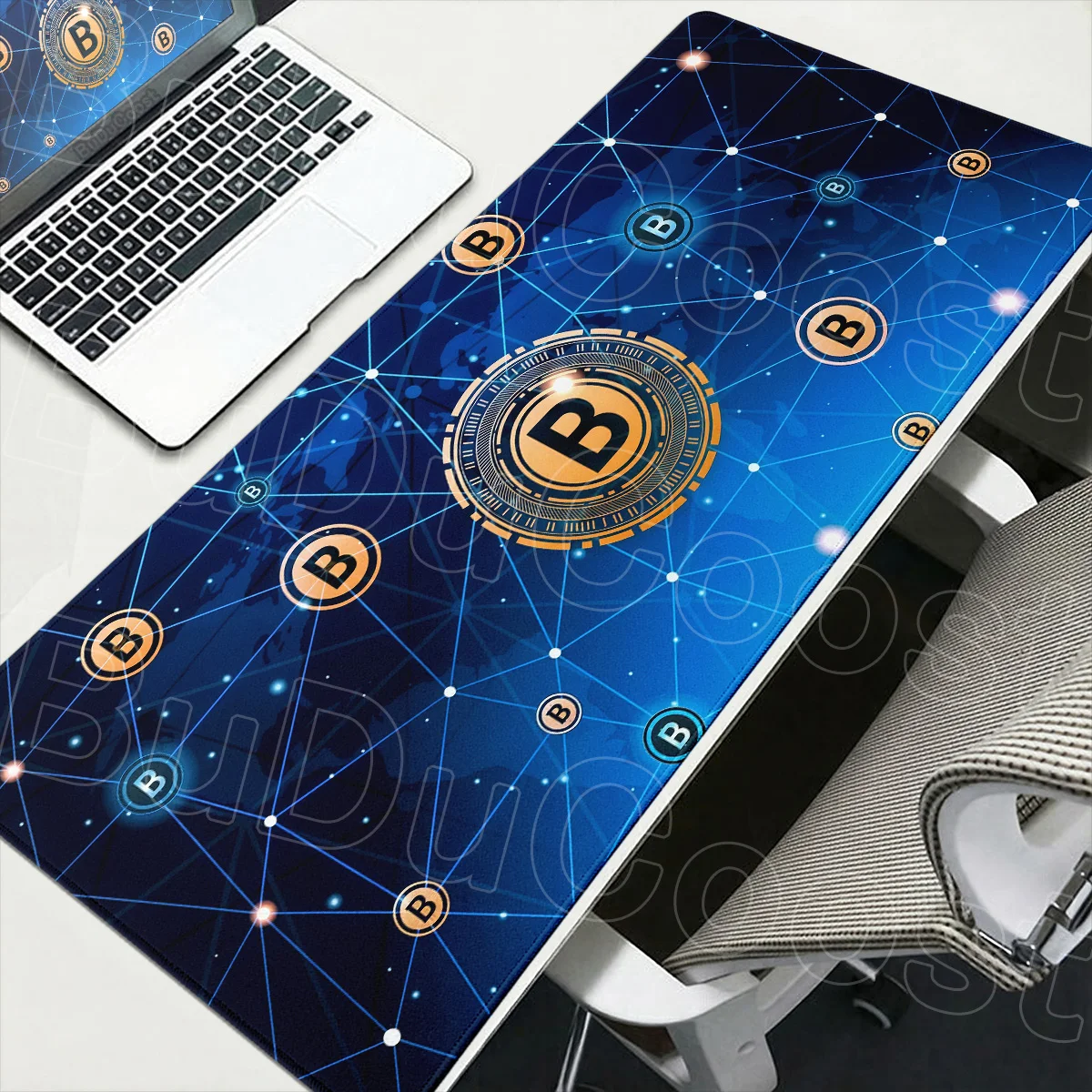 40x90cm Gaming Keyboard Mousepad Office Non-slip Bitcoin Logo Washable Carpet Extend Mice Mat Laptop Trader Desk Pad Accessories