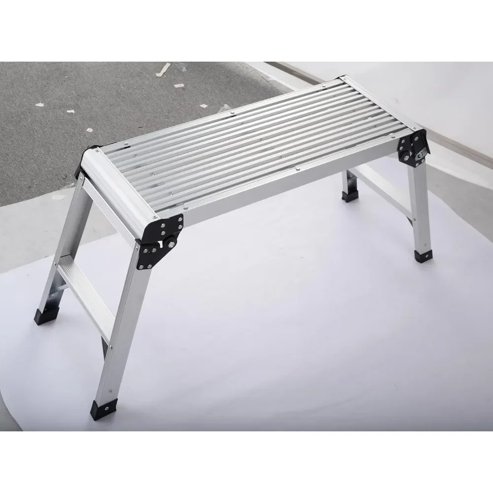 Step Stool Folding Ladder Portable Work Bench Aluminum Drywall Stool with Non Skid Rubber Platform Step with Max330 lbs Capacity