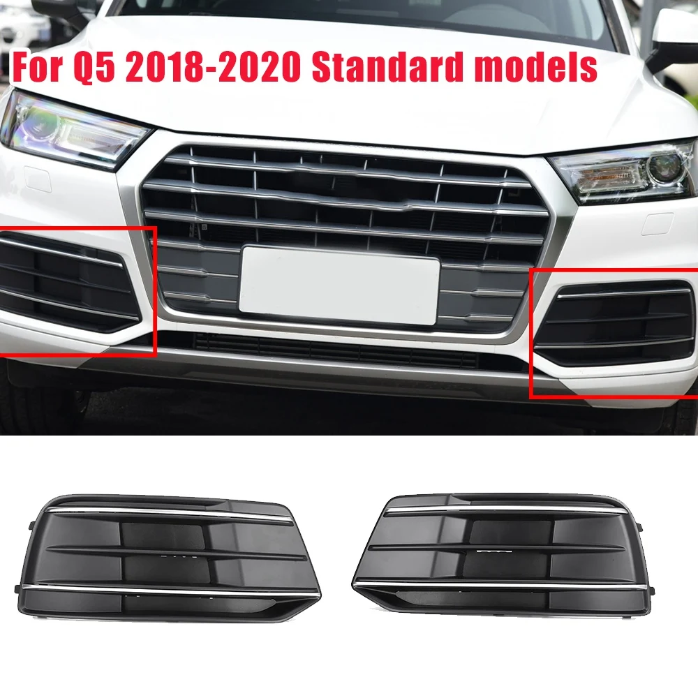 Right Driver Side Car Front Bumper Fog Light Lamp Grille Cover Trim for -Audi Q5 SQ5 2018 2019 2020