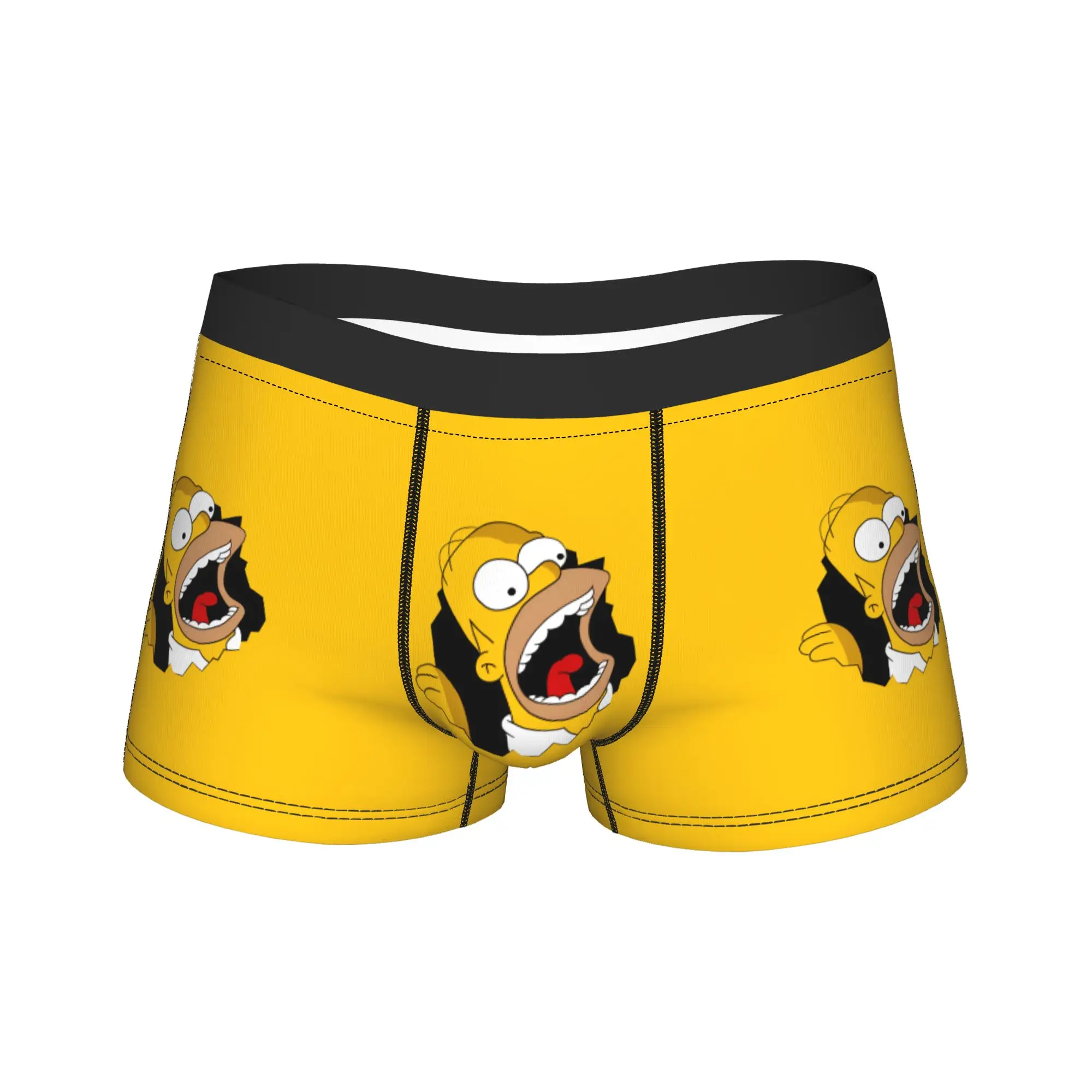 

S-Simpsons Homer Shocked Face Underwear Custom Boxershorts Quality Man Panties Sexy Soft Shorts Briefs Birthday Present