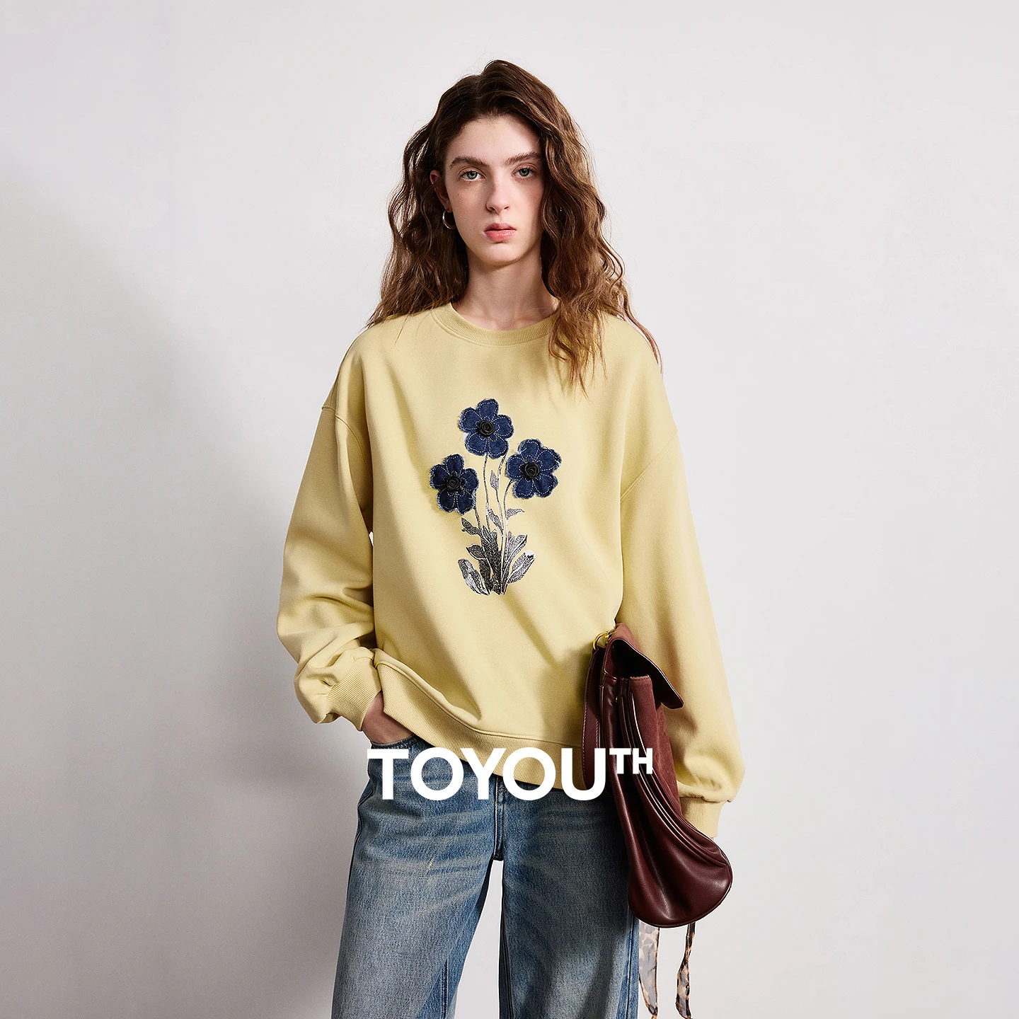 

Женская хлопковая толстовка TOYOUTH, весна 2026, новая вязаная полосатая модель с отложным воротником, свободный крой, уникальный стильный топ