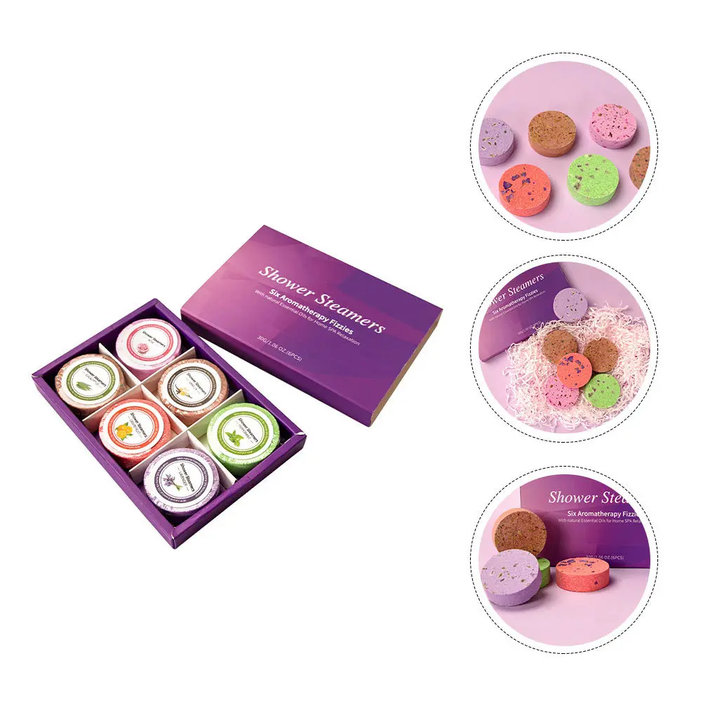 

6pcs Aroma Tablets Premium Bath Sea Salt For Soft Cuticle Relief Essential Oil Tablet Women Bath Supply Soothing Shower
