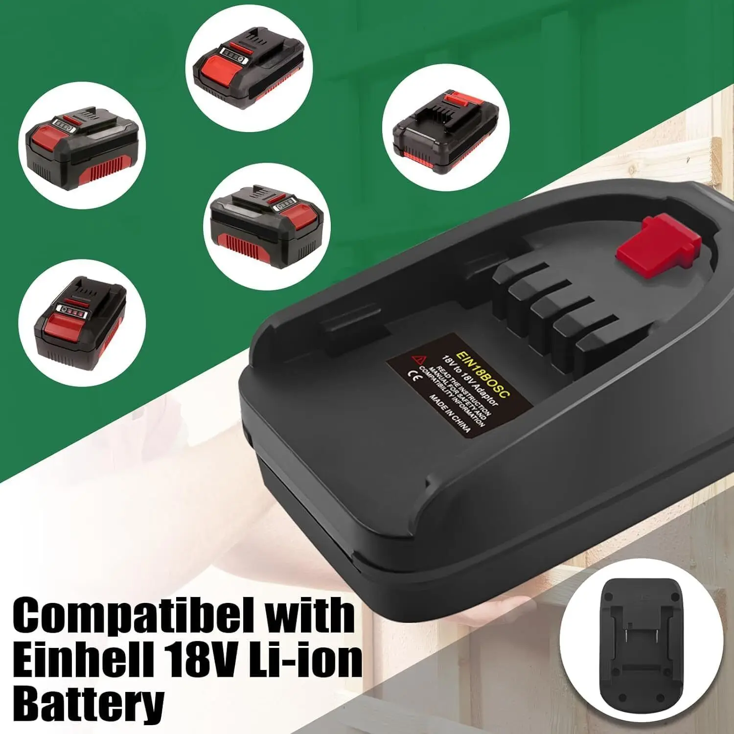 Adaptateur de batterie pour Einhell 18V, convertisseur de batterie Eddie ion pour Bosch 18V PBA batterie au lithium, outils électriques, perceuse