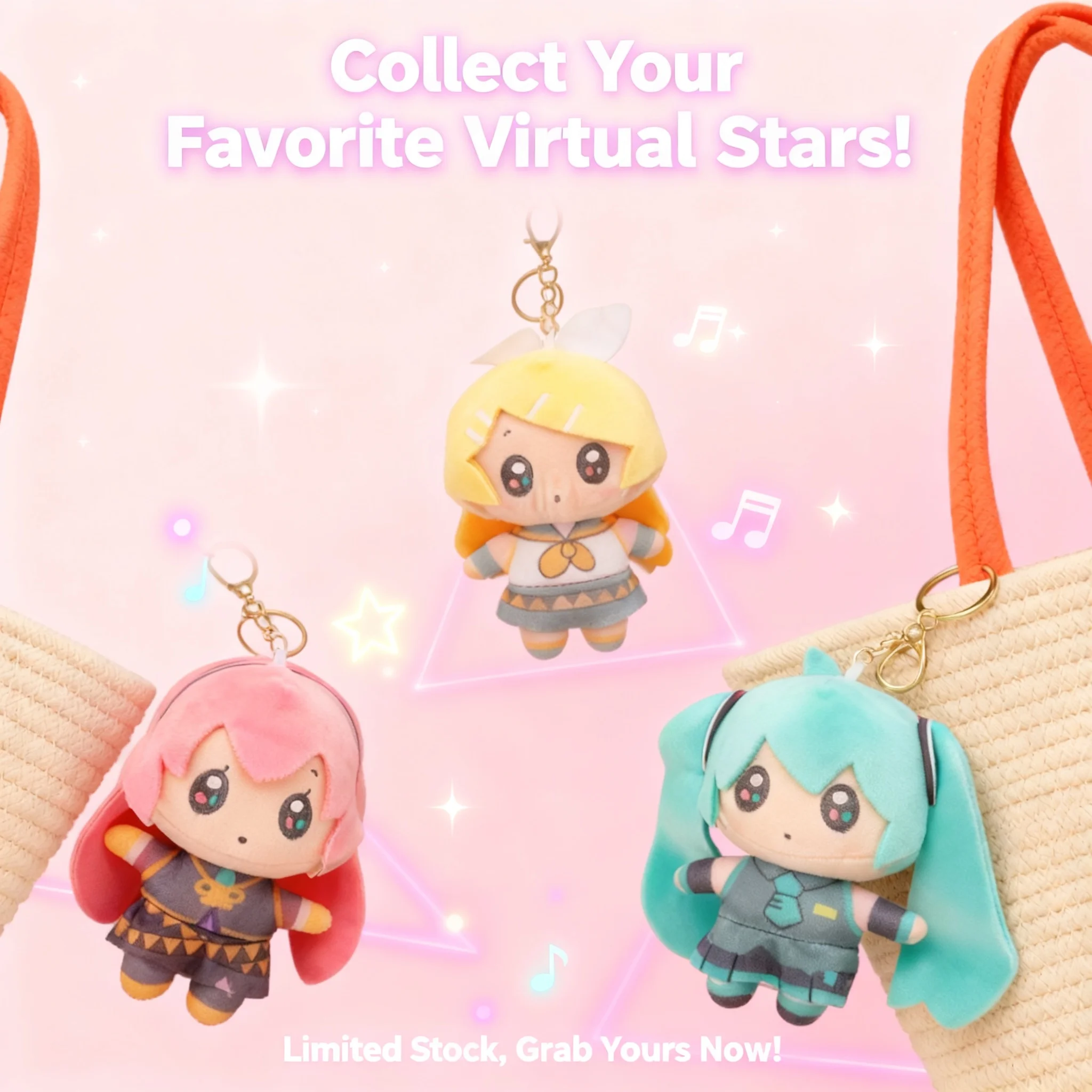 

Hatsune Miku Cute Anime Character Plush Keychain Cartoon Figure Mascot Doll Bag Charm Toy Pendant Accessories For Fans Gifts