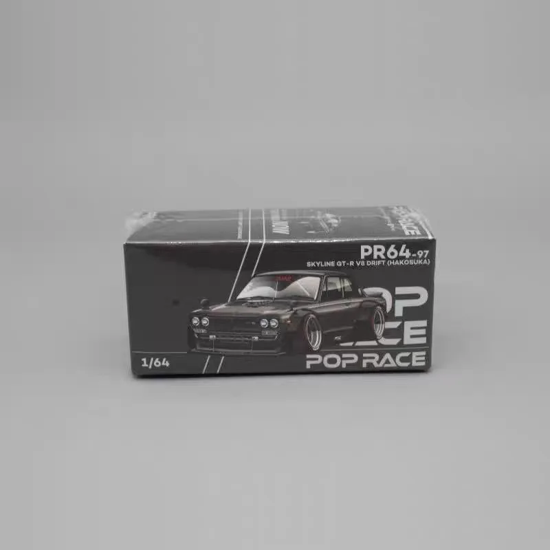 PopRace Diecast 1/64 Scale Nissan GT-R Car Model Skyline KGC10 Alloy Vehicles LBWK Toys for Boys Original Box