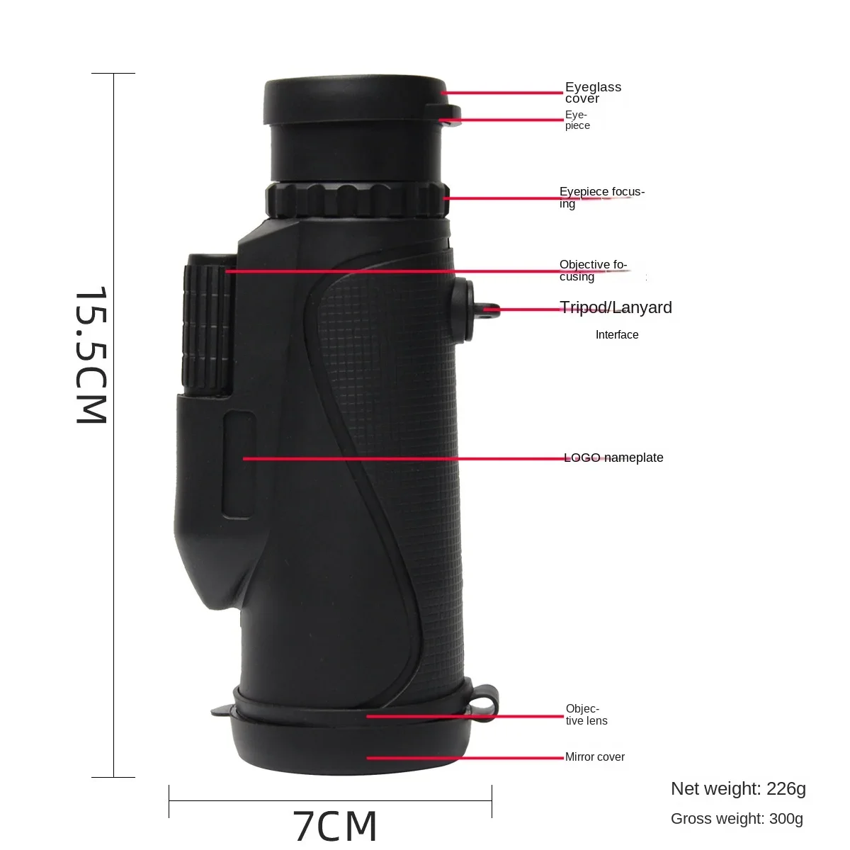 Outdoor Professional High Definition Telescope Global Eagle Portable 10X40 High Power Objective Can Be Customized Monocular Tele