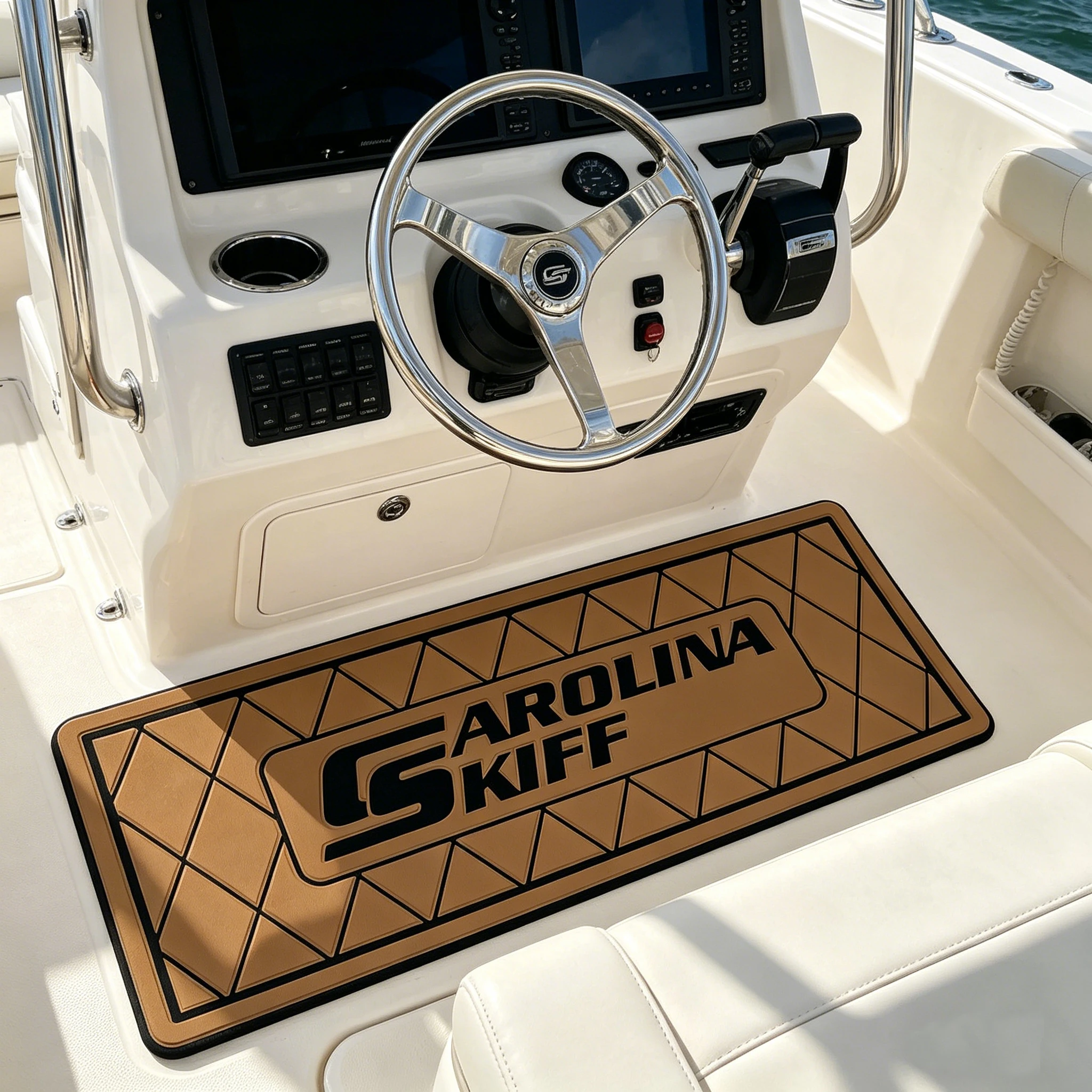 Custom Fit EVA Helm Pad for Carolina Skiff Non-Slip Foot Mat Comfort Heel Support Anti-Fatigue Marine Flooring Pad