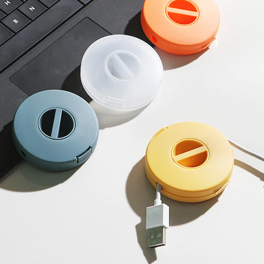 

6pcs Plastic Cable Winders Earphone Cord Organizer Boxes Usb Cable Winder Holder Durable Rotating Line Protector Storage Box For