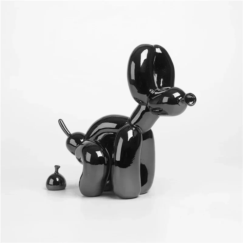 Modern Nordic Poop Balloon Dog Sculpture Resin Animal Puppy Statue Home Decoration Crafts Living Room Sculptures and Figurines