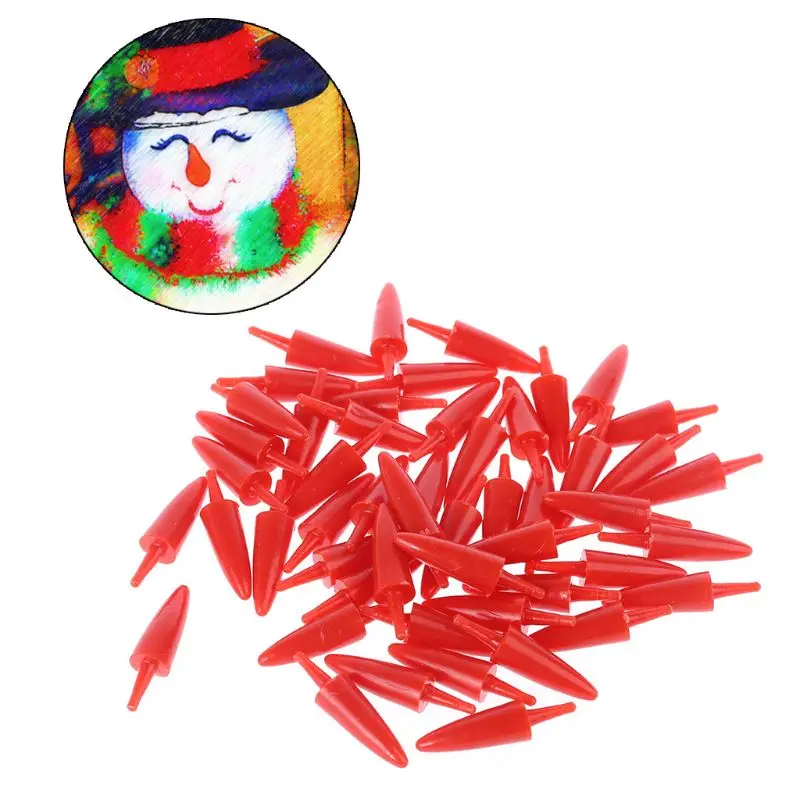 

Q0KB 50pcs 12x23mm Plastic DIY Snowman Nose for Handmade Craft Children Kids