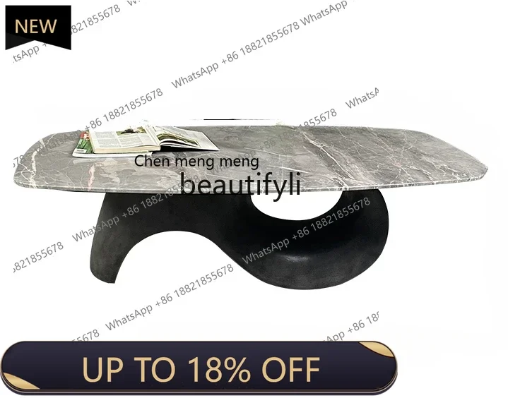 

P178 Italian Minimalist Marble Snail Coffee Table Living Room Modern FRP Cement Meeting Tea Table Home