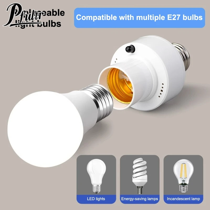

1Pc E27 Remote Control Lamp Head Socket Lamp Base Wireless Smart Remote Control Lamp Holder Cap Intelligent Switch Accessories