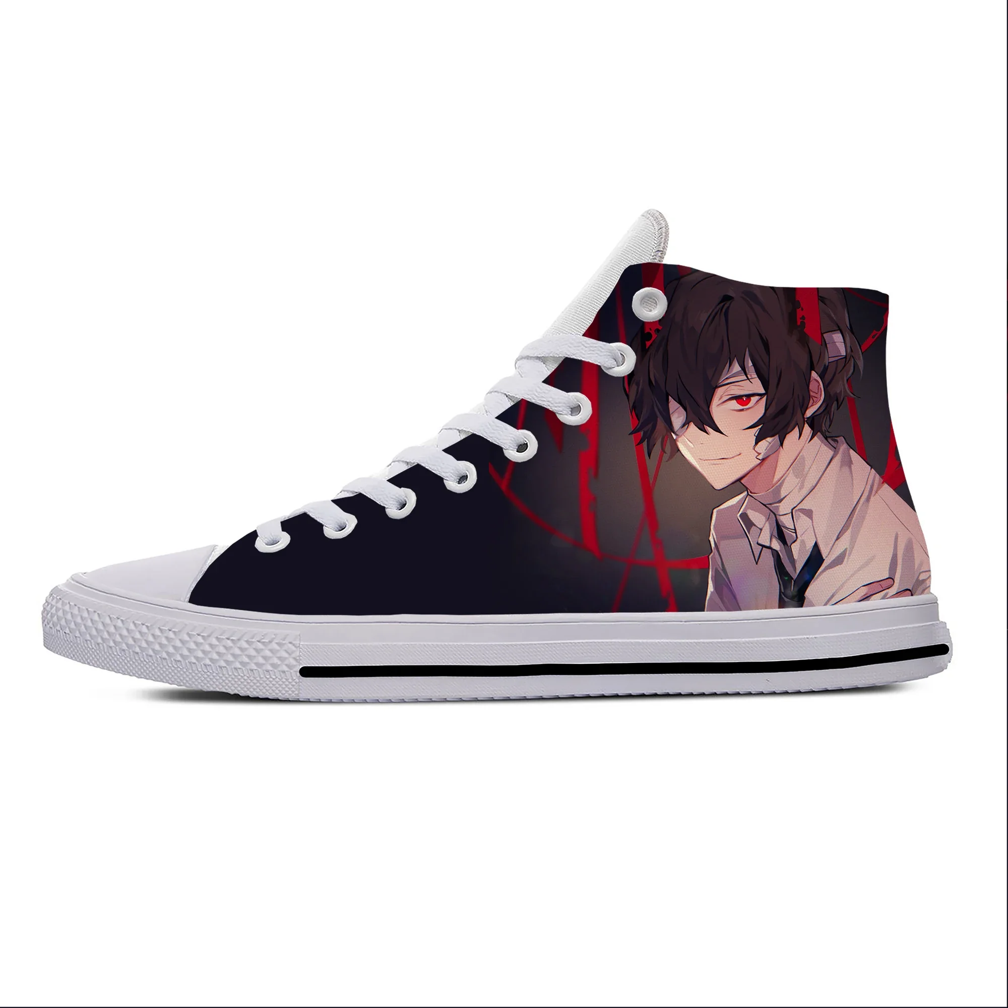 Japanese Anime Manga Bungo Stray Dogs Dazai Osamu Casual Shoes High Top Lightweight Board Shoes Breathable Men Women Sneakers