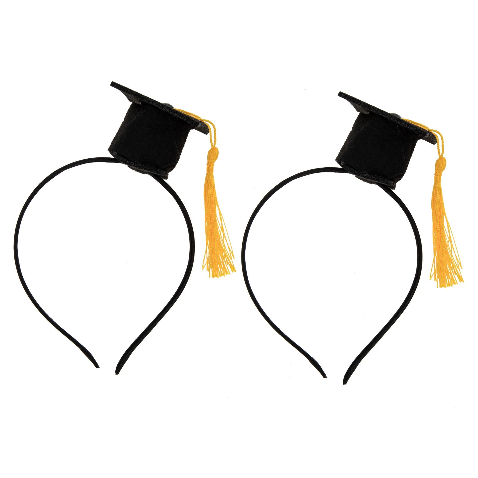 

2 Pcs Hat Graduation Hair B Headb Graduation Hair Hoops Tassel Decor Party Headdress Bachelor Cap Photo Prop