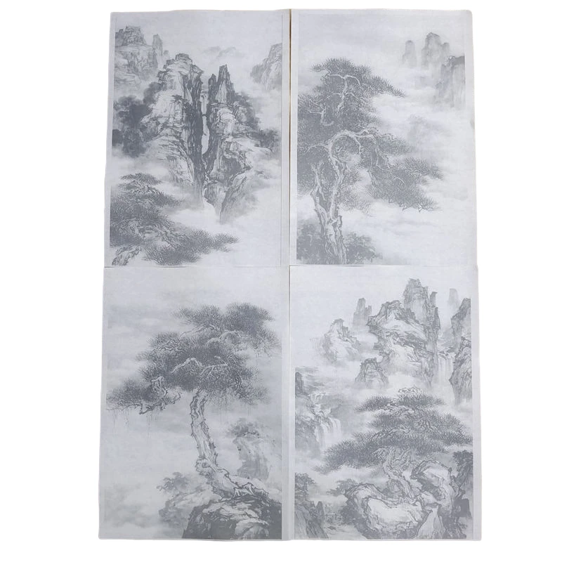 Line Drawing Manuscript Ripe Xuan Paper Landscape Meticulous Painting Coloring Practice Rice Paper Traditional Chinese Painting