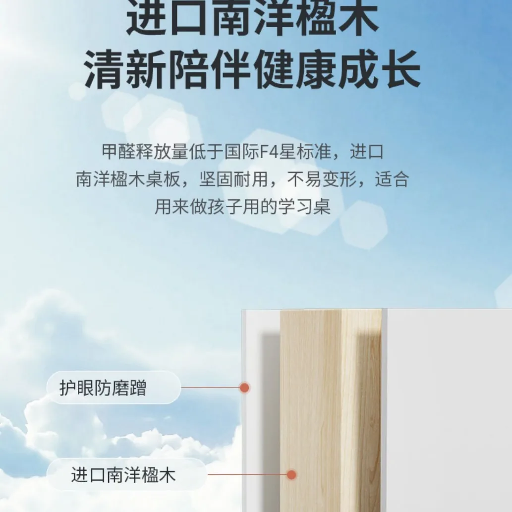 Grande mesa branca de madeira maciça mesa de estudo infantil estudante escrita em casa pode ser levantada e inclinada