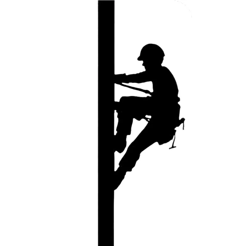 Electrician Power Pole Fun Stickers Fashion Car Window Decoration Personality Pvc Waterproof Decals Black/white, 15cm*5cm