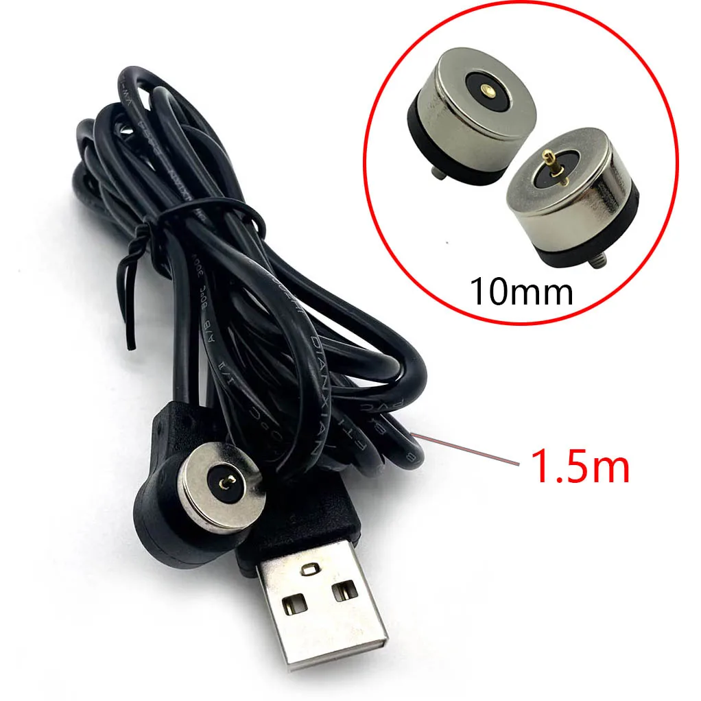 

5 sets USB Open DC Magnet Spring-Loaded Pogo Pin Connector Fast Charging Magnetic Cable 2A Power Cord 1.5 Met