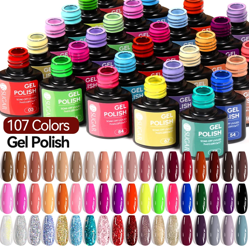 UR SUGAR 7 ml 3 teile/satz Gel Nagellack Nail art Maniküre 107 Farben Gel Soak Off LED UV Gel Nagellacke