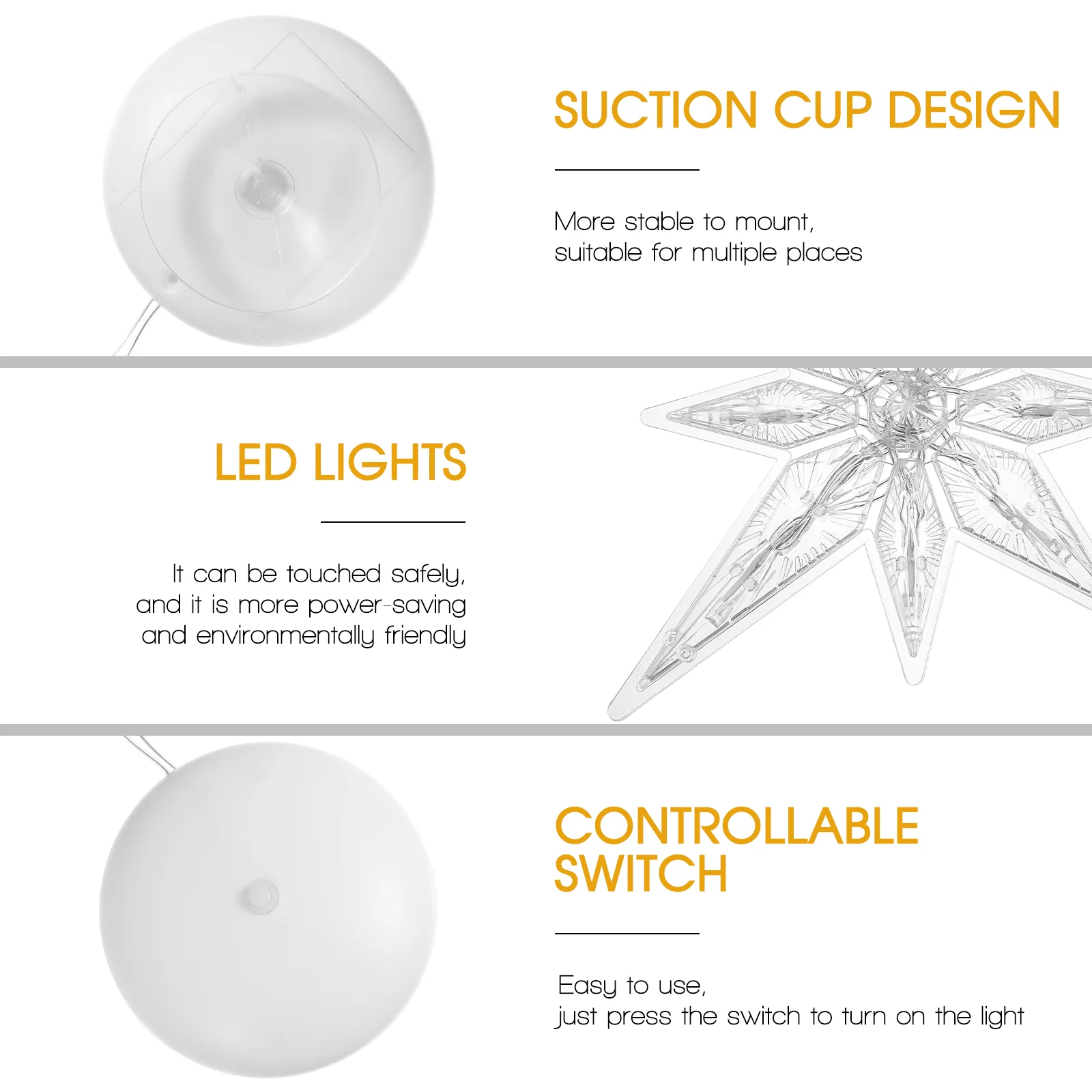 Christmas Tree Polaris Suction Cup Light Xmas Window Lights Hanging Plastic Wall Sucker LED