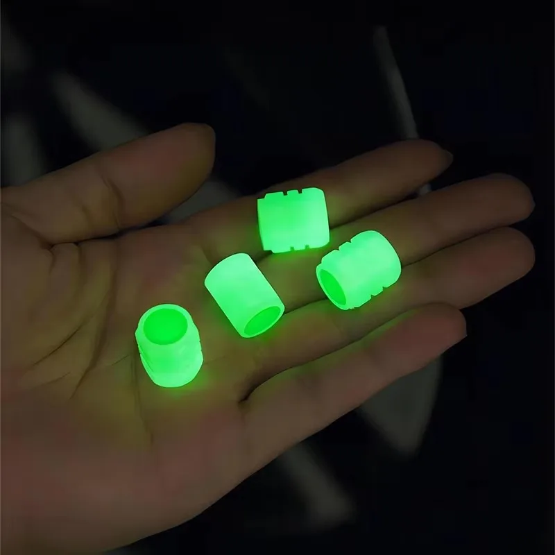 4PCS Luminous Valve Caps Car Fluorescent Tire Valves Cap Glow in The Dark Car Motorcycle Bike Wheel Plug Tyre Hub Cover Decor view 4
