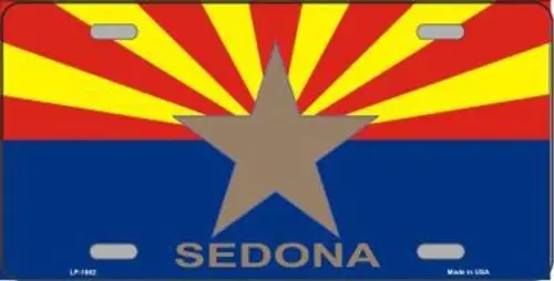 Sedona Arizona State Flag License Plate Metal Tin Sign Picture Plaque Art Wall