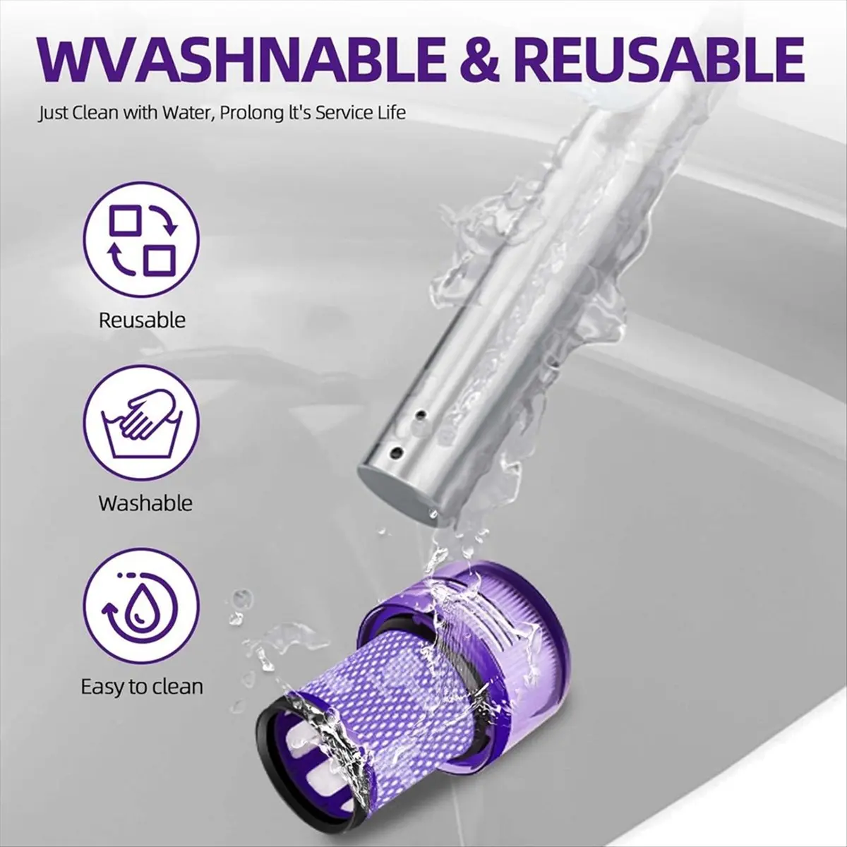 A92G New Hepa Filter for V12 Detect Slim,V12 Cordless Vacuum Filter Replacement Parts