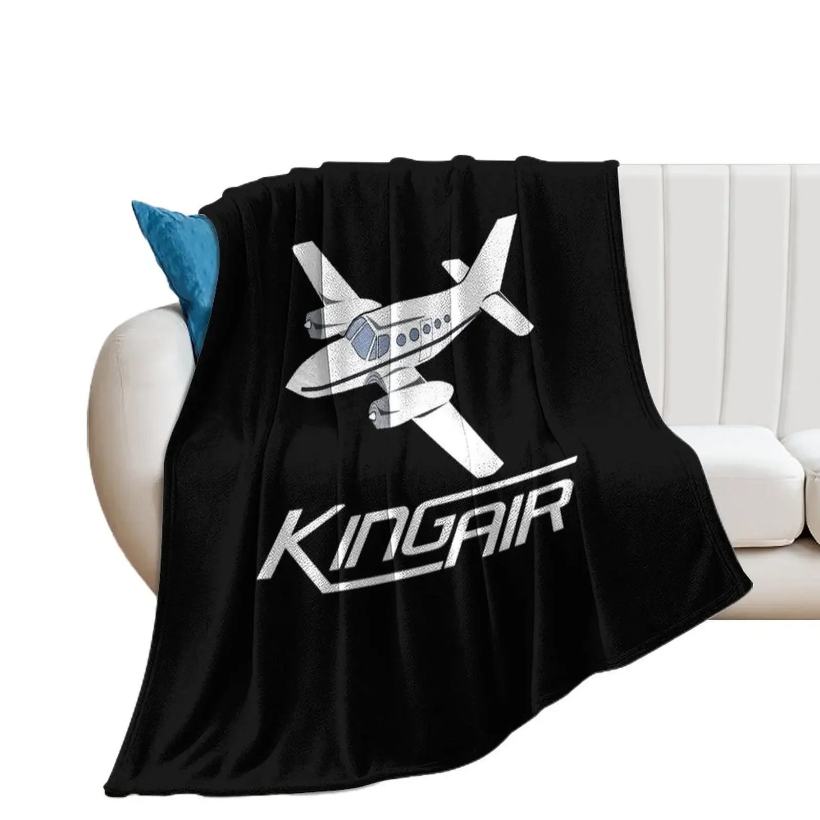 King Air Aircraft Throw Blanket Hairy Blankets For Bed Bed linens Hair Blankets