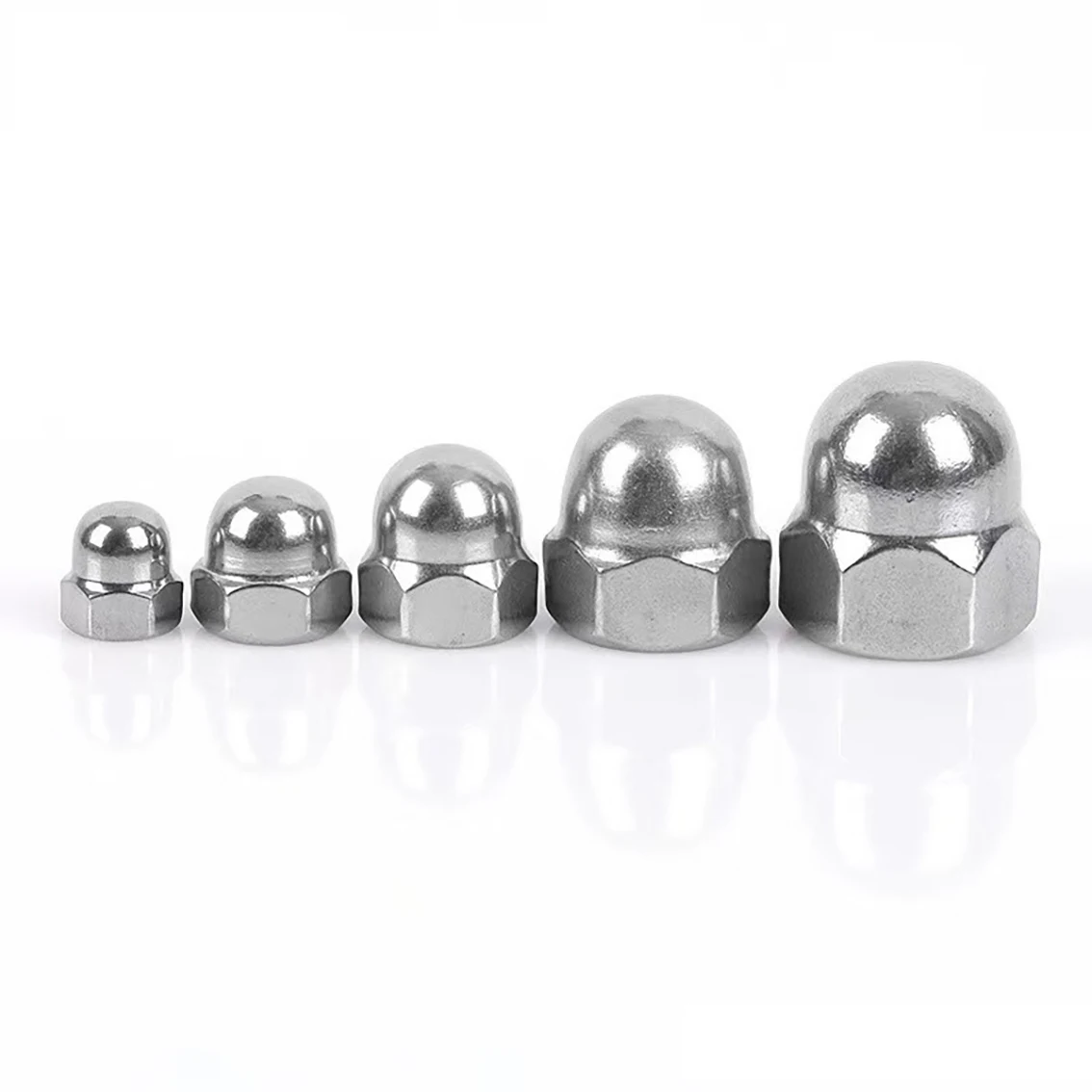 304 Stainless Steel Hexagonal Dome Nut M3 M4 M5 M6 M8-M24 Round Head Cap Nut Decorative Screw Cap