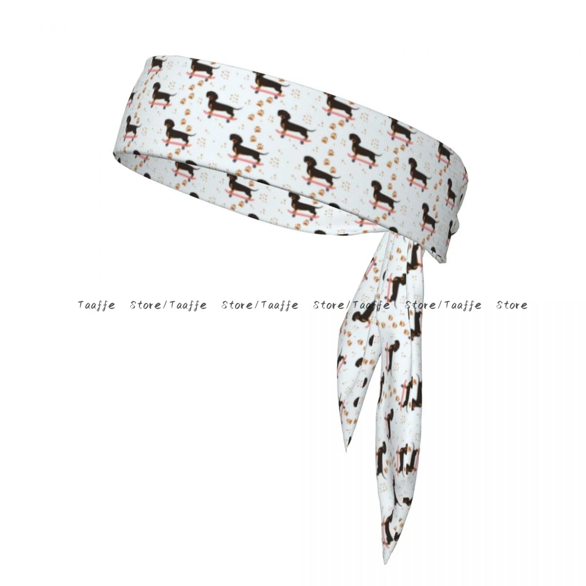 

Funny Dachshund On Skateboard Bandanas Hairband Head Tie Sports Headband for Running Tennis Karate Athletics Brief Style