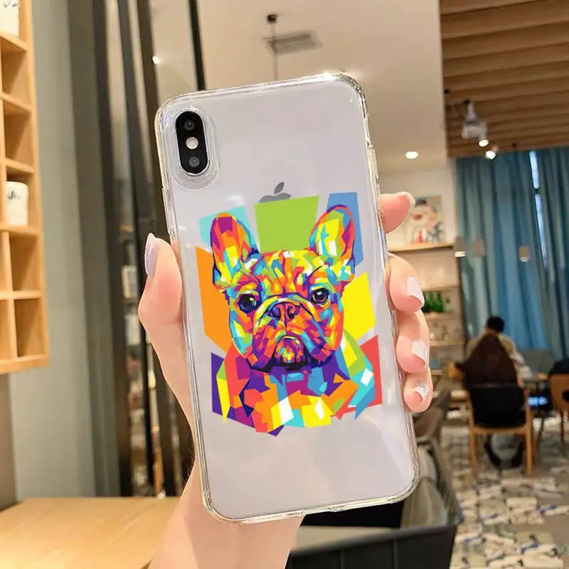 French Bulldog Phone Case For iPhone 11 12 Mini 13 14 Pro XS Max X 8 7 6s Plus 5 SE XR Transparent Shell