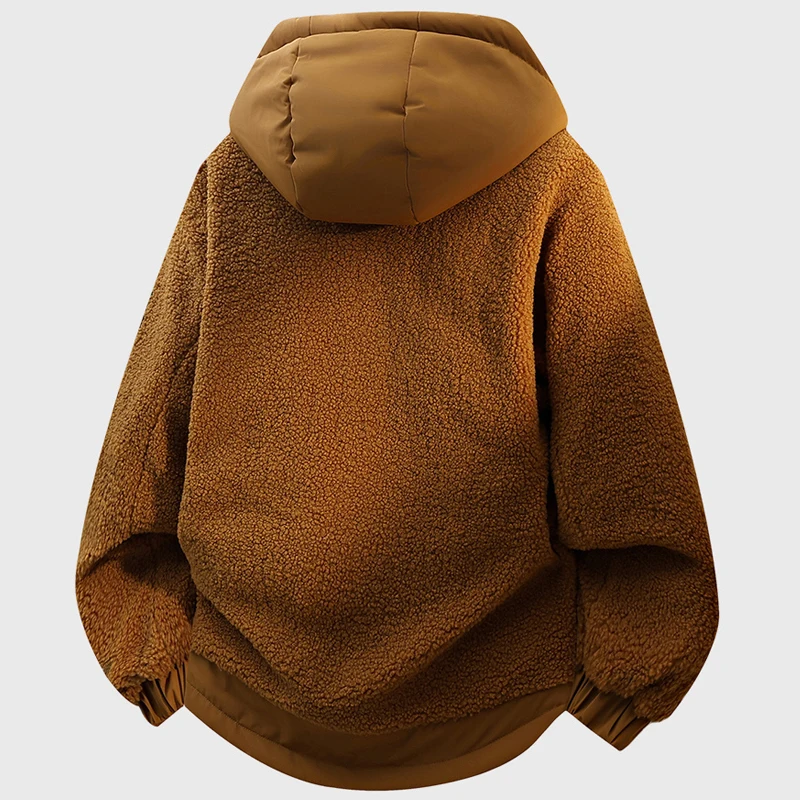 الخريف والشتاء حجم كبير سترة قطن مقنعين التدفئة الجرافين للرجال ، سترة قطن دافئة وسميكة من جلد الخراف M-8XL #6