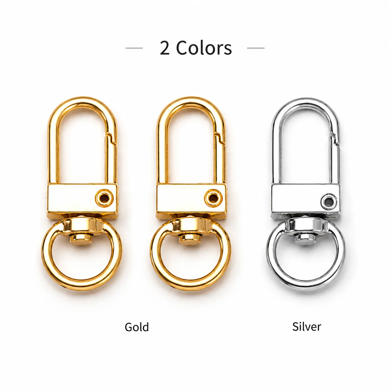 5Pcs D Shape Swivel Snap Hooks 32*12mm Metal Lobster Clasp Clips DIY Jewelry Making Keychain Bag Pendant Accessories