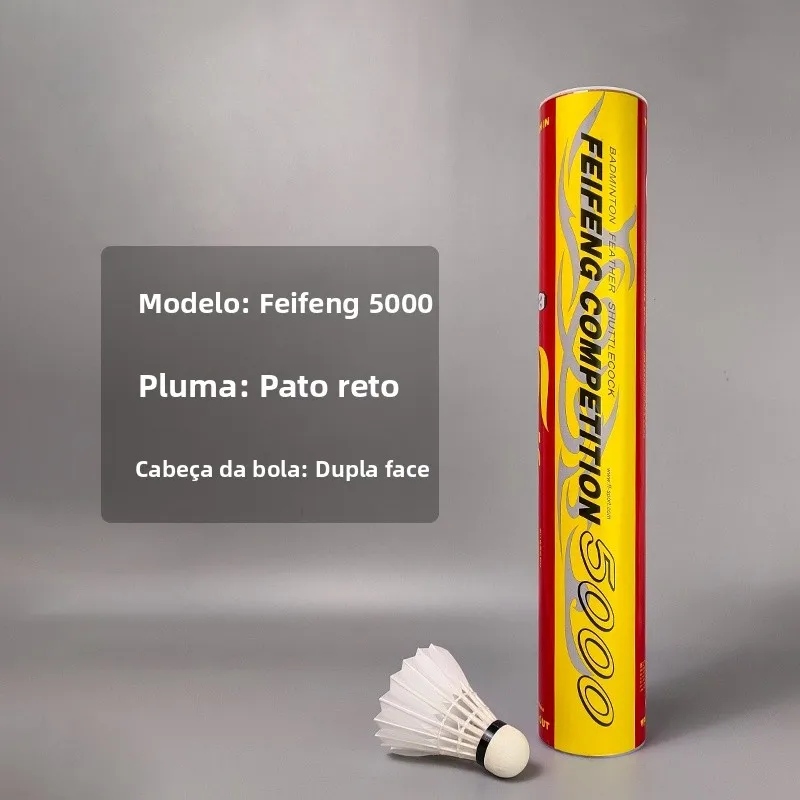 feifeng-5000-badminton-shuttlecocks-soft-wood-head-goose-duck-straightened-basic-durability-for-sports-fitness-fans