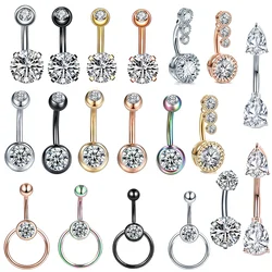 1PC Stainless Steel Belly Button Rings Crystal Piercing Navel Nombril Piercing Women Belly Piercing Sexy Body Jewelry Ombligo
