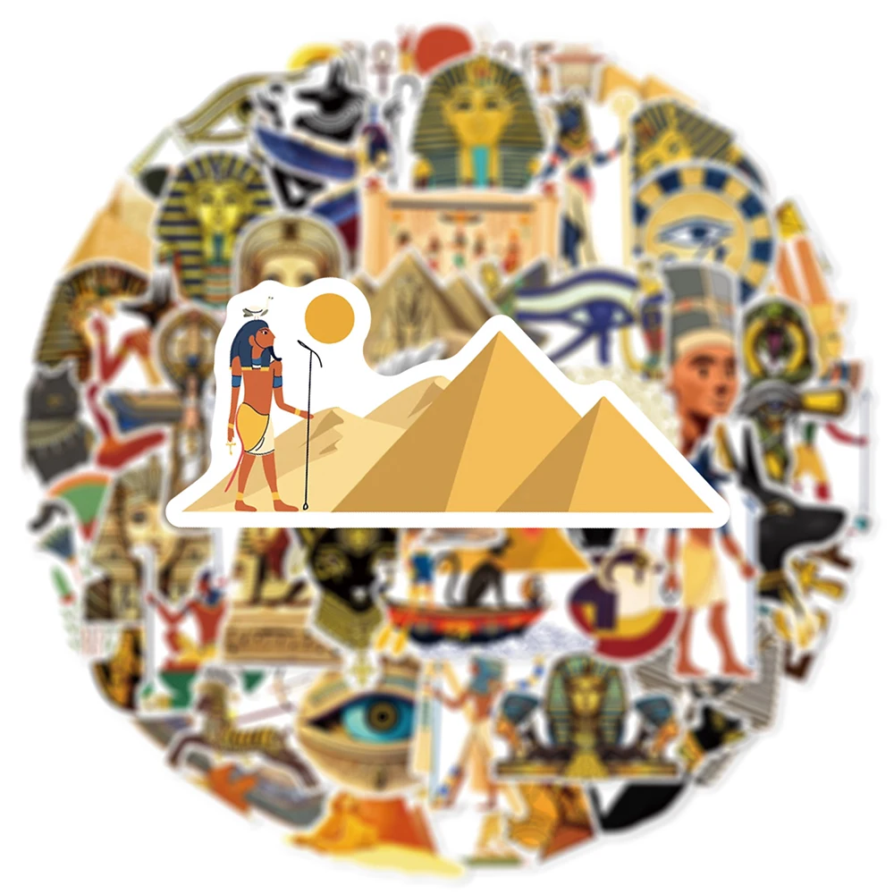 10/30/50 قطعة الثقافة المصرية القديمة الكرتون ملصقات مقاوم للماء الكتابة على الجدران DIY بها بنفسك دفتر الهاتف الدراجة المحمول مضحك الديكور الشارات