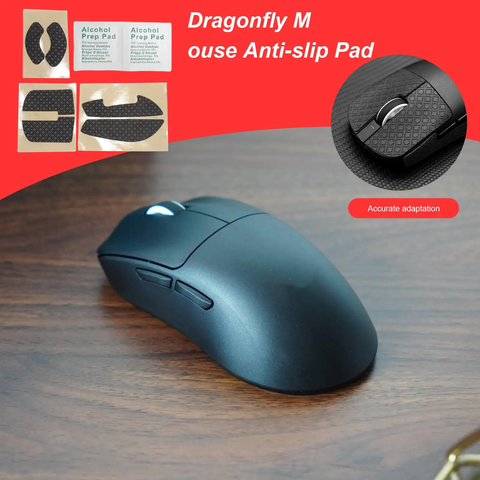 게임 마우스 그립 테이프 스케이트 수제 스티커(클리닝 키트 포함) 미끄럼 방지 땀 흡수 미끄럼 방지 스티커(VGNDragonfly용)