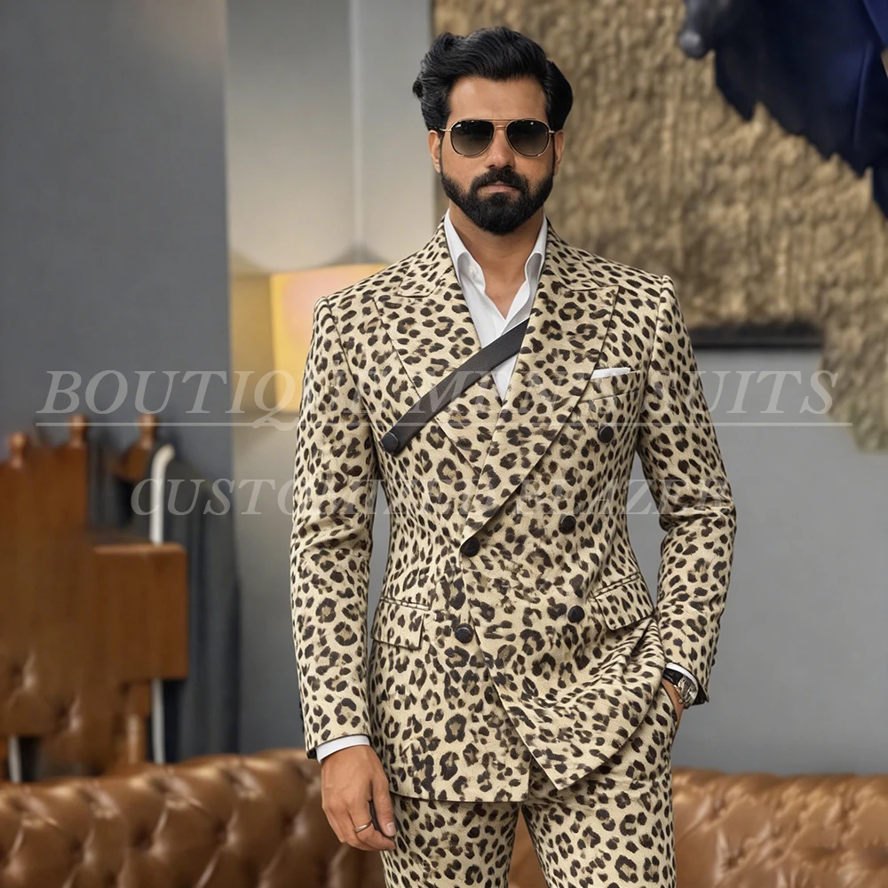 

Double Breasted Suits for Men 2026 Fashion Party Peak Lapel 2 Piece Jacket Pants Male Clothing Elegant Outfits Costume Homme